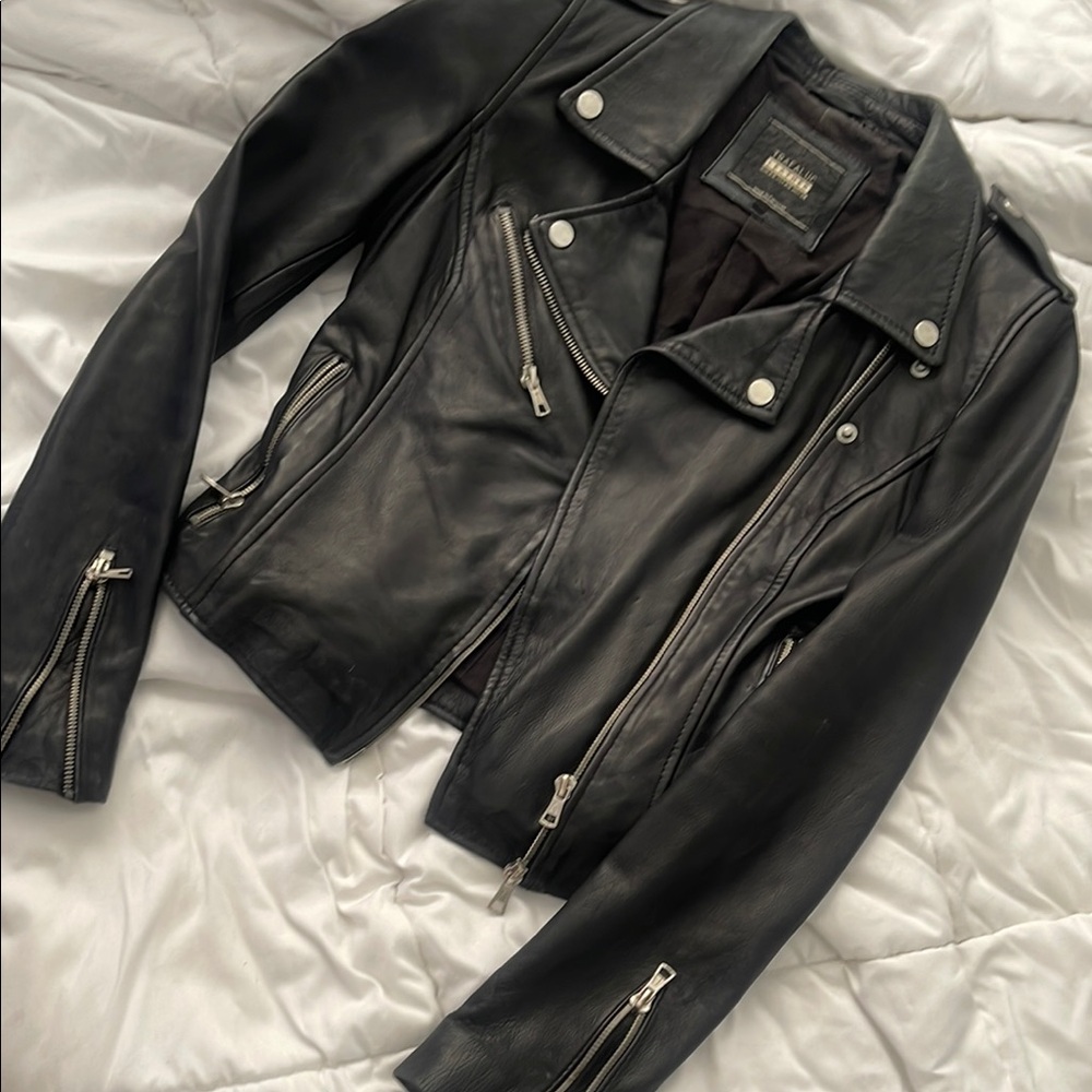 Zara Black Genuine Leather Jacket